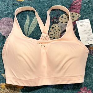 Athleta Phenomena High Impact Sports Bra Blush Pink Size 32DD NWT